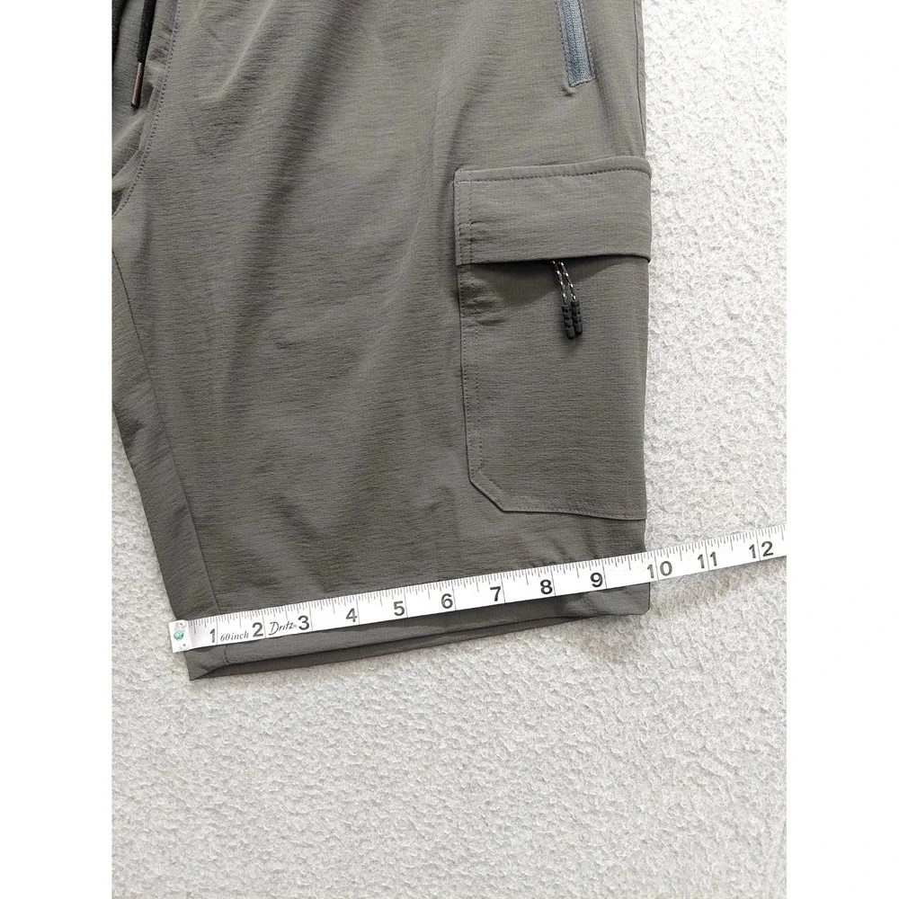 Scollit Men  Shorts S Gray Drawstring Elastic Waist Zipper Pockets Performance